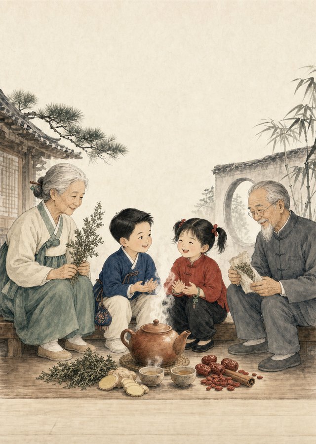 두 가지 차, 한 주전자